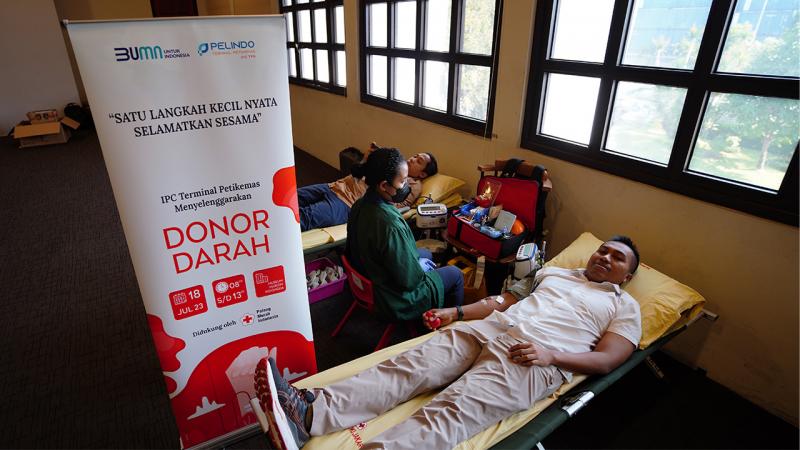 HUT Ke-10 IPC TPK gelar donor darah./Foto:istimewa/IPC TPK