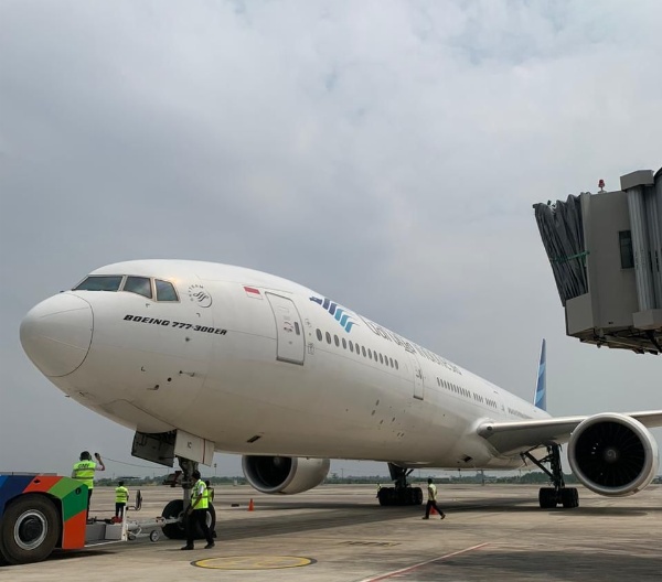 Pesawat Garuda Indonesia di Bandara Kertajati