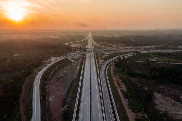 Jalan Tol Indrapura-Kisaran sepanjang 47,75 km ditargetkan rampung sesuai target pada tahun 2023.(Dok. Hutama Karya)