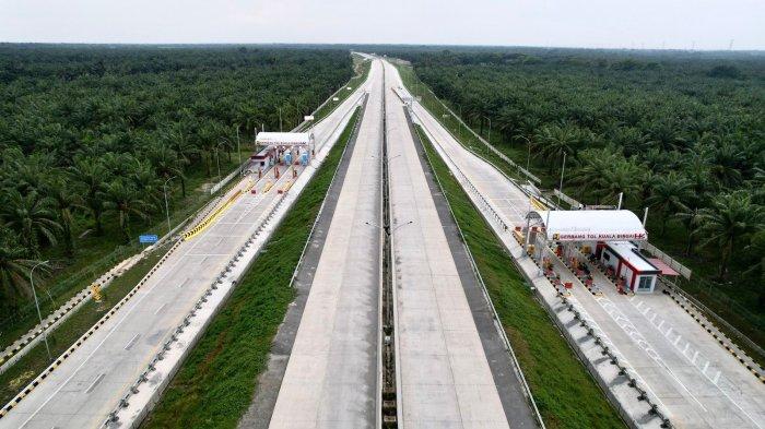 Suasana gerbang tol Binjai-Langsa segmen Stabat-Kuala Bingai, Sabtu (9/9/2023).