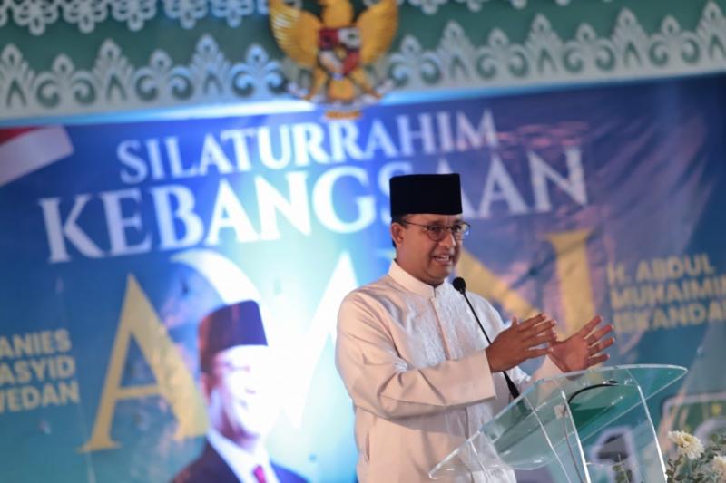 Anies Baswedan-Muhaimin Iskandar (AMIN) bersilaturahmi dengan pemuka agama di Pondok Pesantren (Ponpes) Asy-Syadzili, Kecamatan Pakis, Kabupaten Malang, Jawa Timur, Ahad, 8 Oktober 2023. (Tim Media Anies Baswedan)