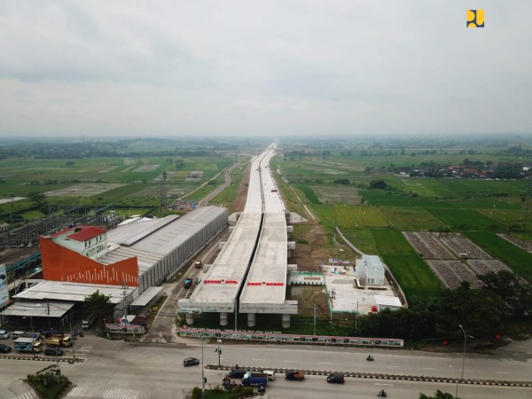 Jalan Tol Solo-Yogyakarta ruas Kartosuro-Klaten yang tengah dikebut pengerjaannya.(Kementerian PUPR)