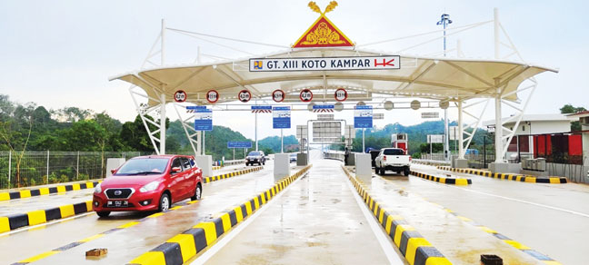 Tol Bangkinang–Koto Kampar sempat dioperasikan untuk mendukung mobilitas pada momen Libur Natal 2023 dan Tahun Baru 2024 (Nataru).(HUTAMA KARYA)