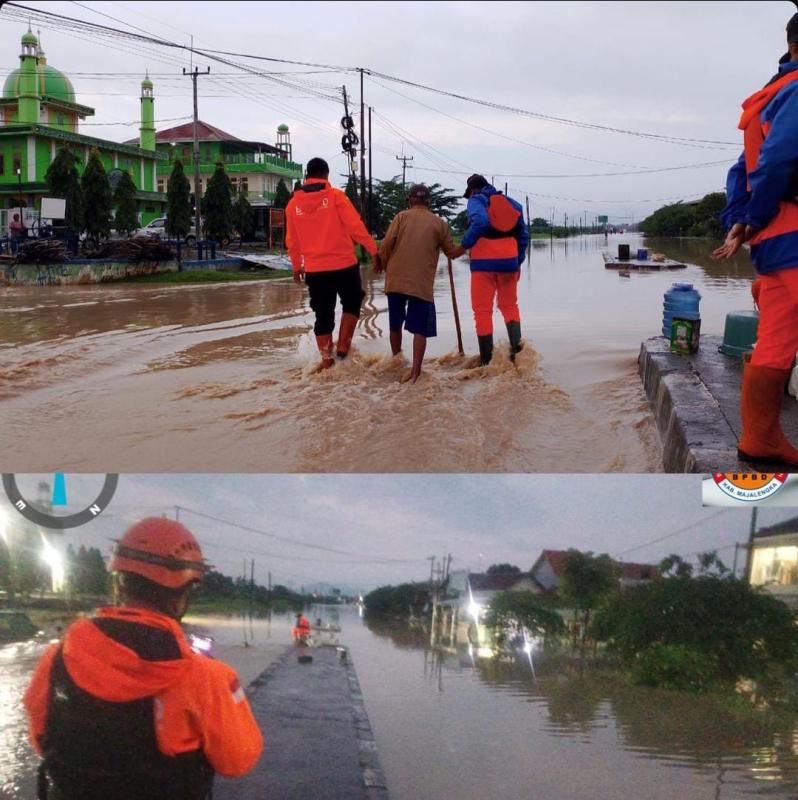 Genangan air di GT Kertajati