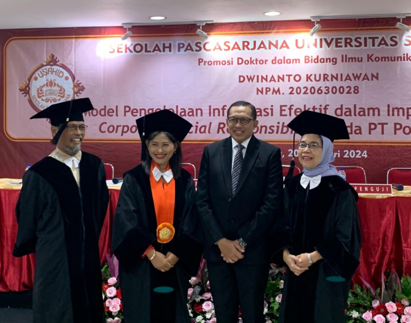 Dwinanto usai sidang doktoral Universitas Sahid