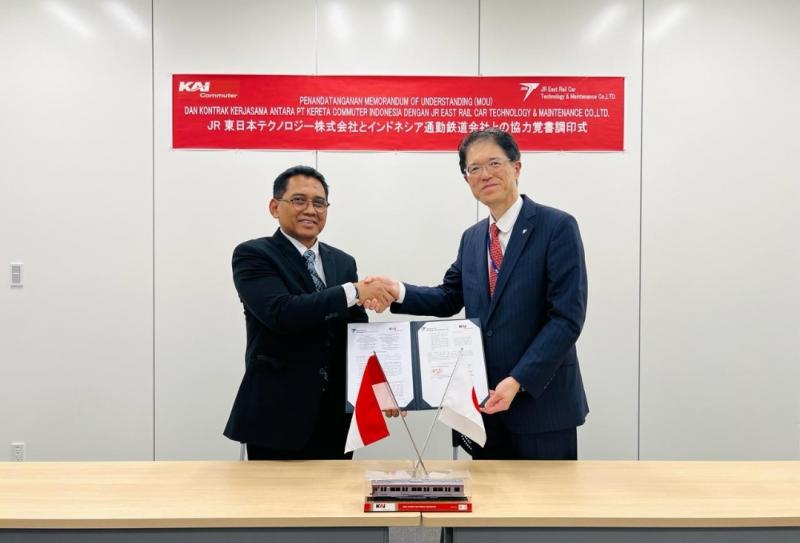 Penandatangan Kontrak dan nota kesepahaman kerja sama tersebut, PT KCI diwakili oleh Direktur Utama Asdo Artriviyanto dengan pihak JRTM Jepang yang berlangsung, Rabu (13/3/2024).
