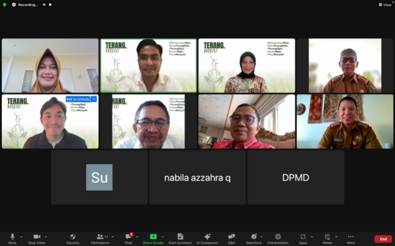 Zoom meeting Bupati Nunukan dan Terang Hijau