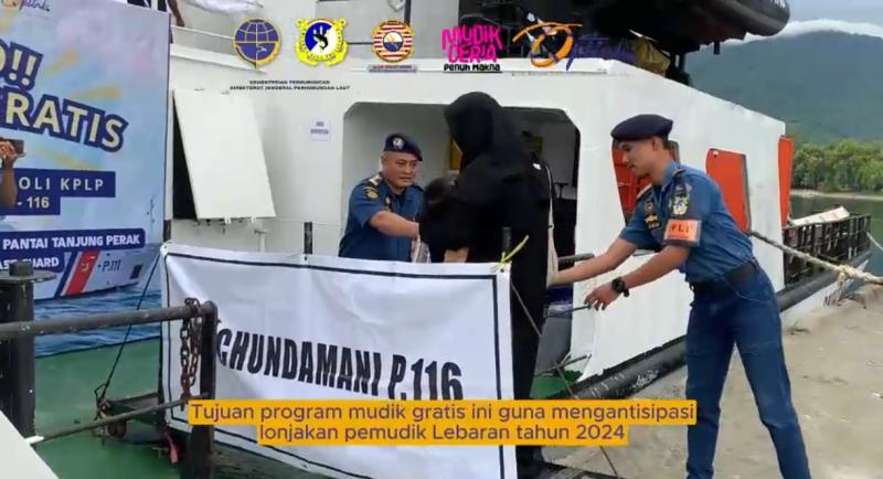 KN Chundamani P.116 mengangkut mudik gratis. Foto:istimewa/pangkalanplpperak