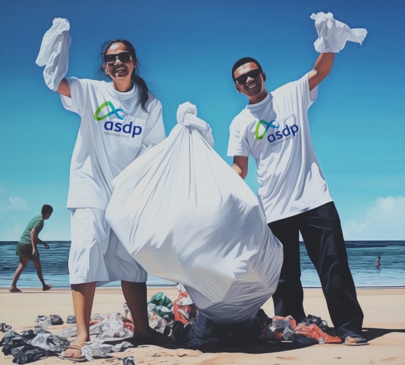 Aksi bersih pantai oleh ASDP