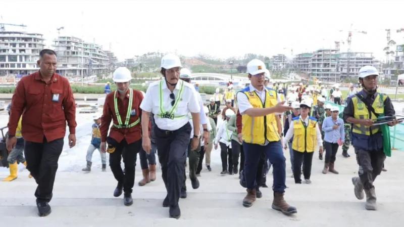 Menko Marves Luhut B Pandjaitan meninjau langsung progres pembangunan IKN, Selasa (07/05/2024). (Dok Kemenko Marves)