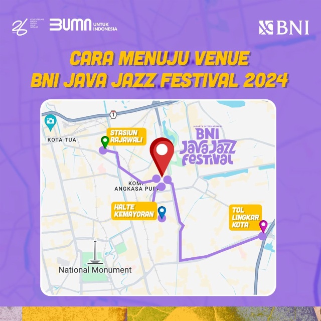 Rute mudah ke BNI Java Jazz 2024