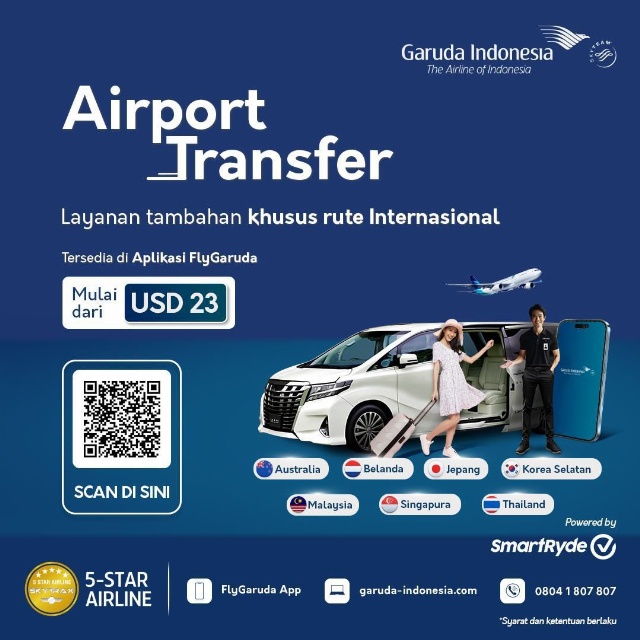 Layanan amtar jemput penumpang imternasional Garuda