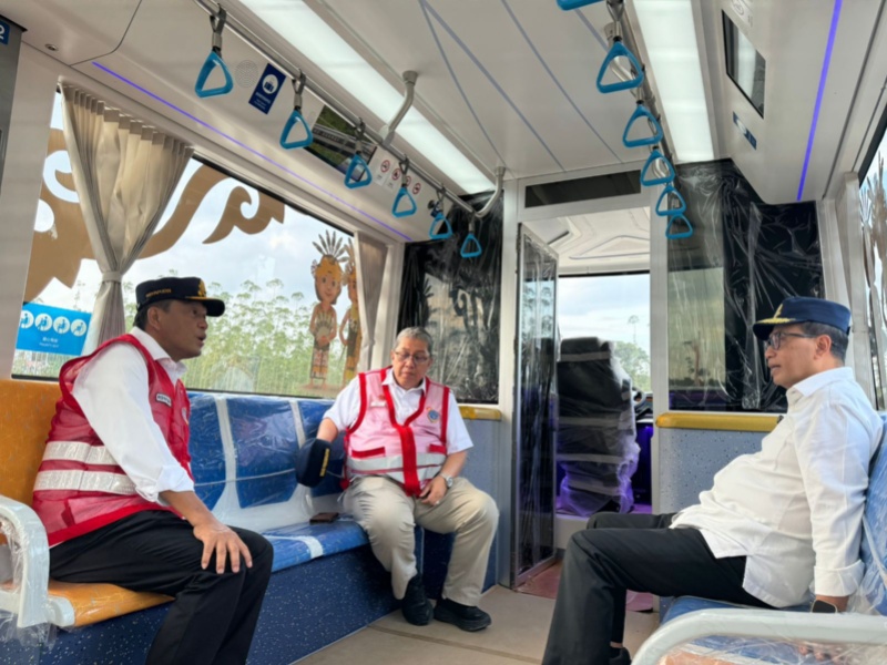 Uji coba Trem Otonom di IKN