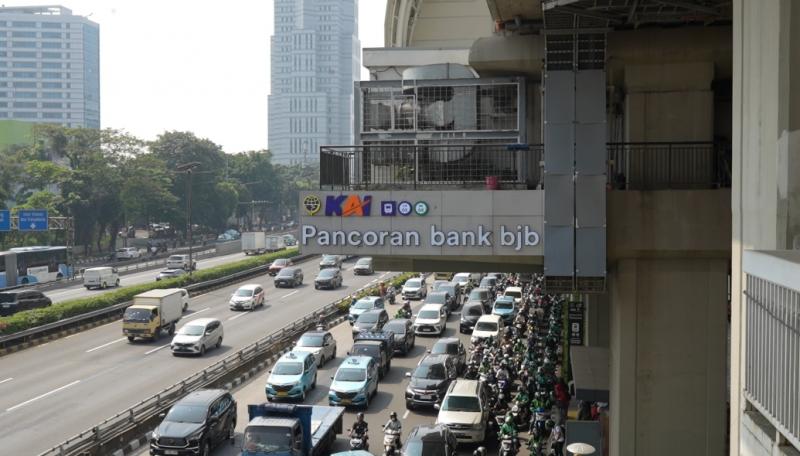 Stasiun LRT Jabodebek Pancoran merupakan kolaborasi kerja sama penamaan dengan BJB.(foto:Dok.KAI LRT Jabodebek)