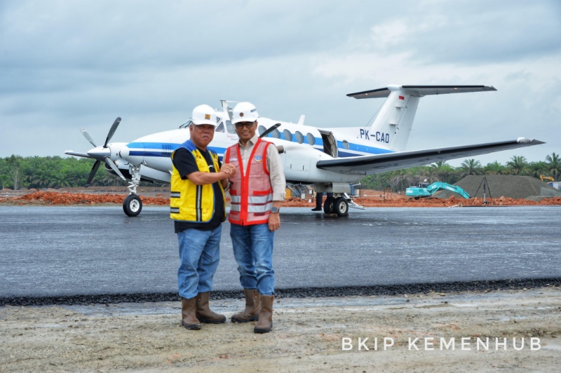 Bandara IKN saat uji coba pendaratan pesawat