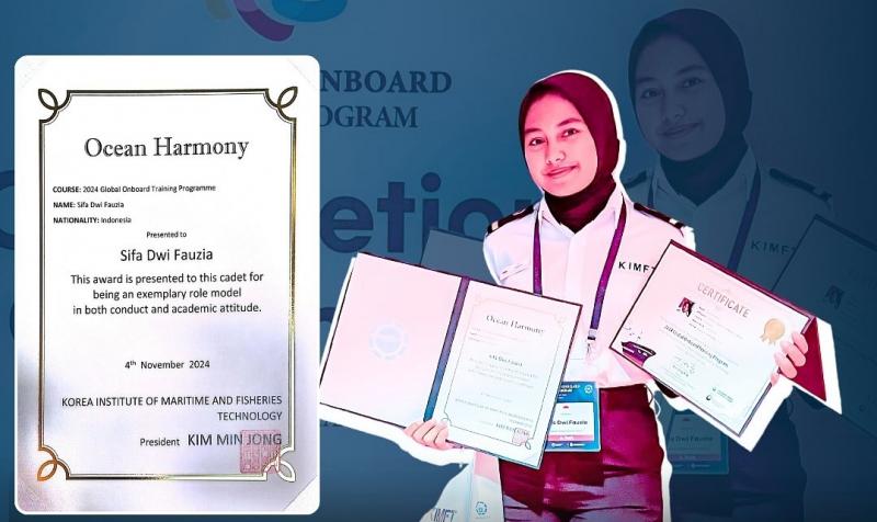 Mahasiswi Sekolah Tinggi Ilmu Pelayaran (STIP) Jakarta, Sifa Dwi Fauzia berpartisipasi  meraih penghargaan 