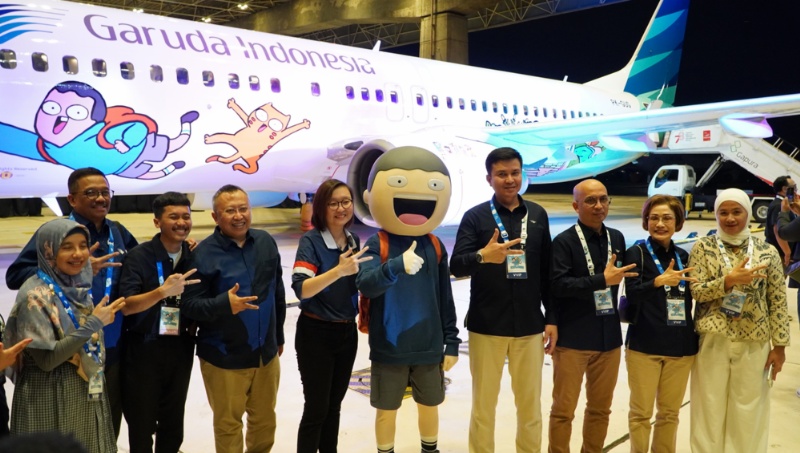Peluncuran livery Tahilalats di armada Garuda Indonesia