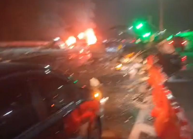 Kecelakaan beruntun di Pintu Tol Ciawi