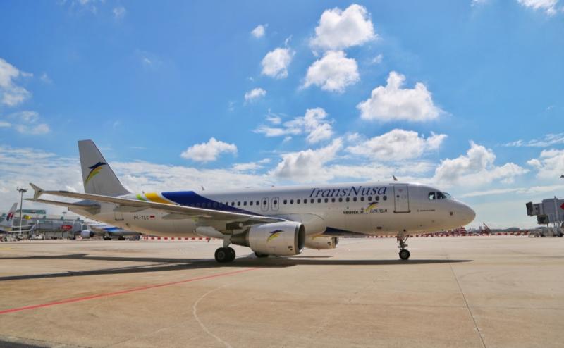 Pesawat Airbus TransNusa. Foto istimewa/transnusa