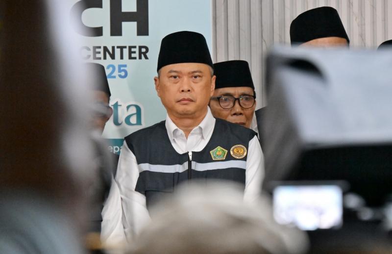 Menhub Dudy Purwagandhi di Asrama Haji, Jakarta