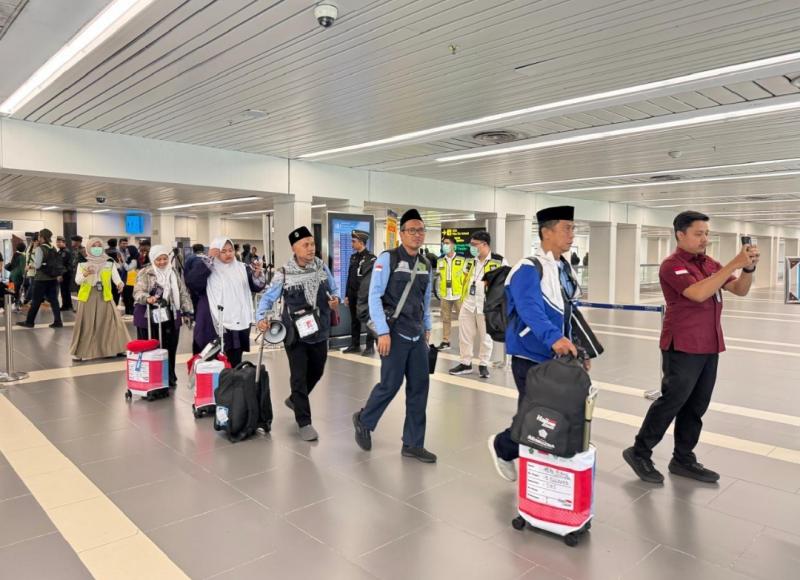 Kepulangan jemaah haji di Bandara API