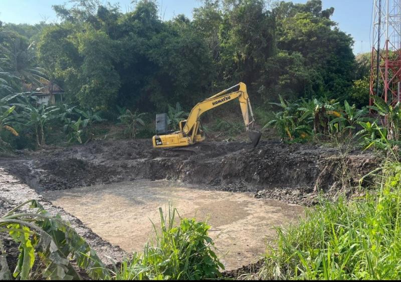 Pembangunan kolam retensi di Balauheni